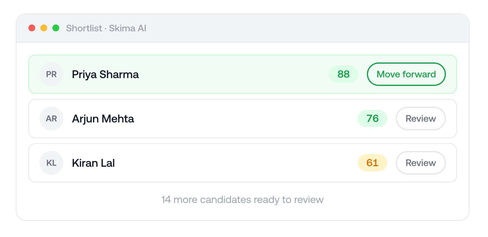 Shortlist — Skima AI
