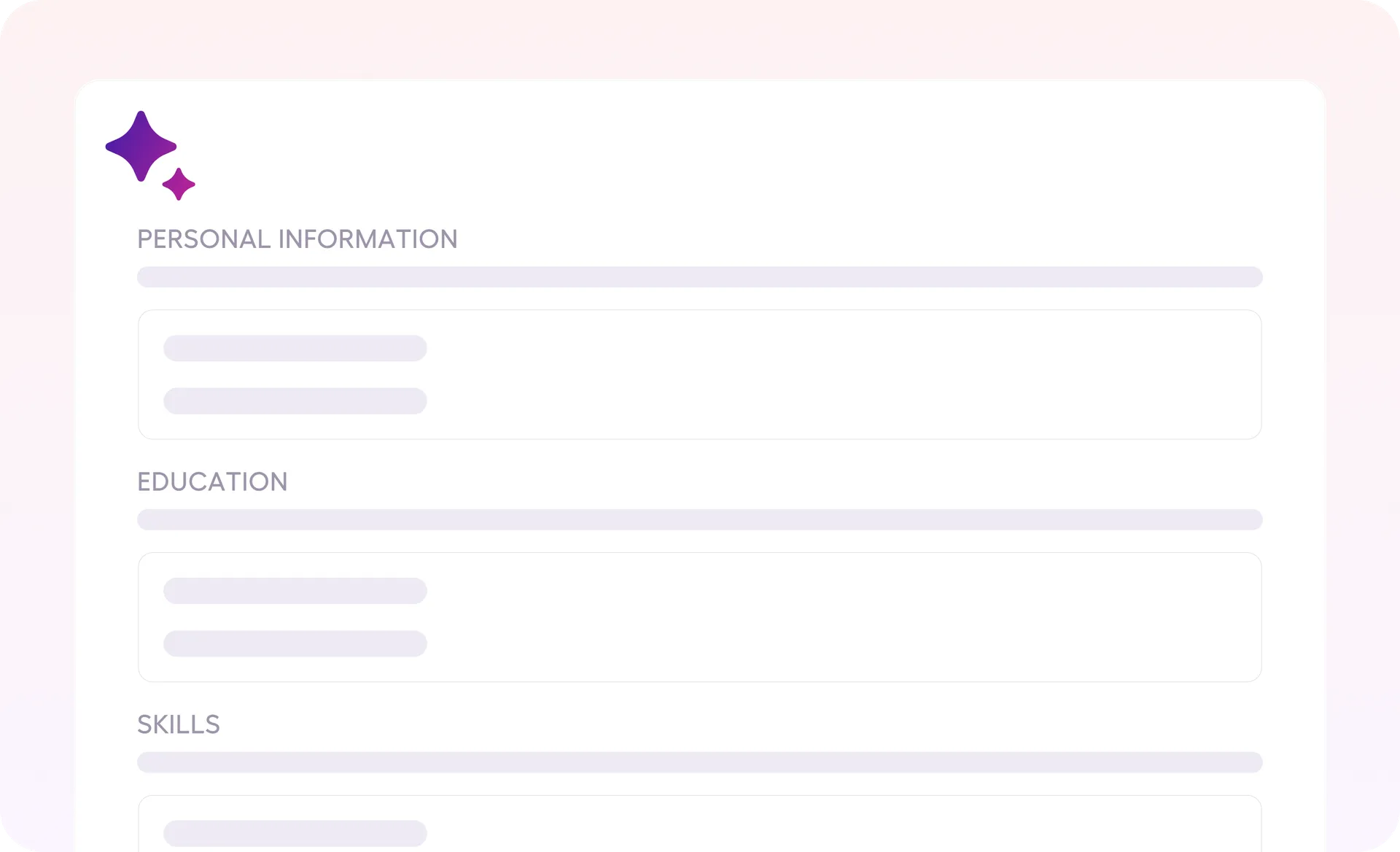 organize data into logical sections